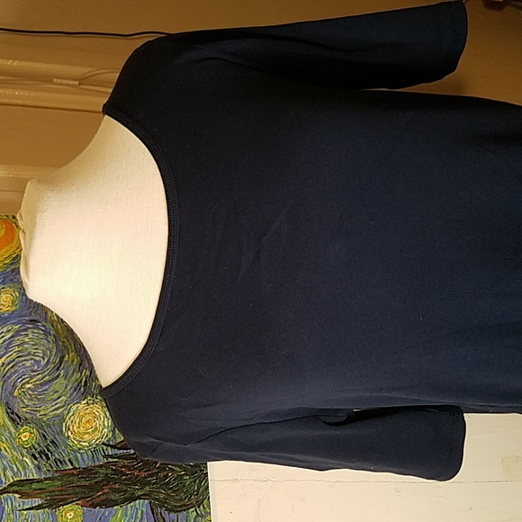 Jones New York Navy Blue XL Blouse w/ 1/2 Sleeves - Picture 5 of 7